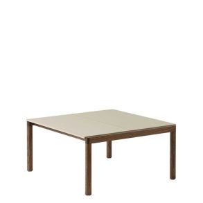 Muuto Couple Coffee Table Plain 80 X 84 - Taupe/Dark Oiled Oak