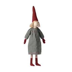 Maileg Tomte Str. 5 Flicka Small - Bl� Kl�nning