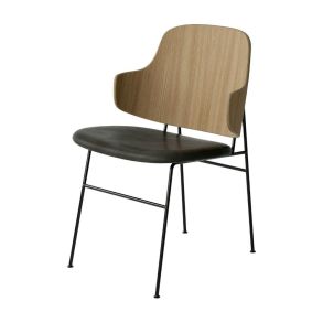 Audo The Penguin Dining Chair Leather Spisebordsstol - Oak