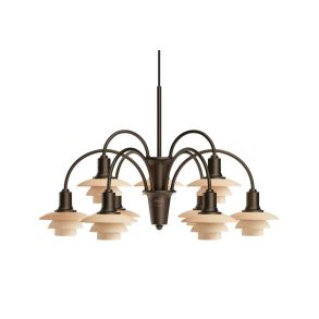 Louis Poulsen PH 1/1 Chandelier Centenary Edition Aged Brass/Dusty Terracotta 9-ARMED