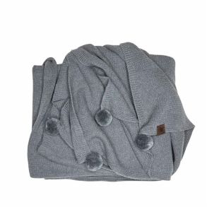 By Lohn Strikket Plaid M/Pom Pom