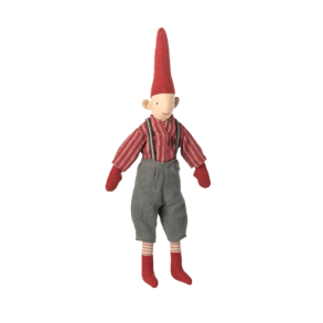 Maileg Nisse Str. 2 Dreng - Rød Skjorte