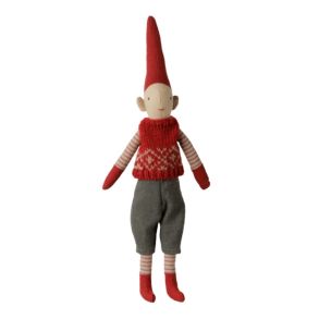 Maileg 2026 Tomte Strl. 1 Pojke - R�d Stickad V�st
