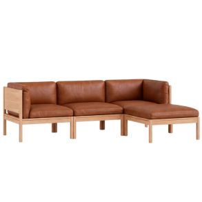 Moebe 3-seters sofa m. sider & chaise longue eik