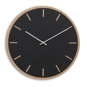 Hemverk Wall Clock Black Light Oak