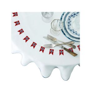 Langkilde & S�n Round Tablecloth With Norwegian Flags