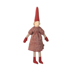 Maileg Nisse Str. 2 Pige - Rød Kjole