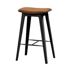 SACKit Nordic Bar Stool Black Stained Oak with Stitches (High)