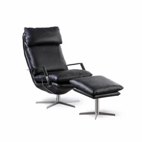 Sren Lund 330 fotpall svart lder