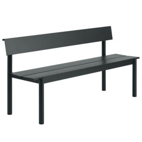 Muuto Linear Steel Bench w. Backrest (170 cm) Haveb&aelig;nk