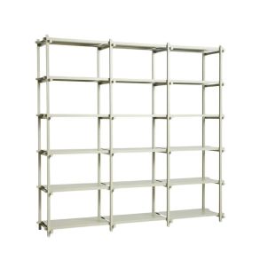 HAY Woody Shelving Smokey Grey Beech Frame Unit High