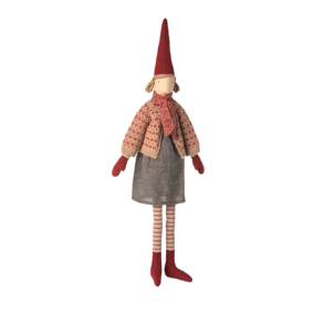 Maileg Nisse Str. 4 Pige - Nederdel & Cardigan