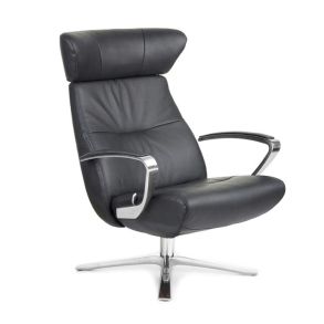 Conform Style Swivel Armchair - Black/Alu