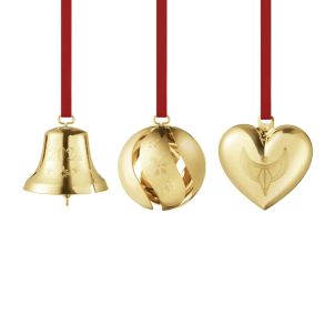 Georg Jensen CC Juleornamenter 2024 Klokke, Kugle, Hjerte (3 stk.)