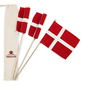 Langkilde & Sn Fabric layer on stick (3 pcs.) - Hurricane flag Dannebrog