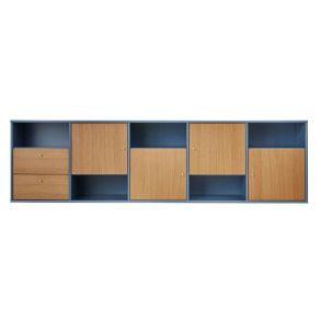 Mistral Sideboard - Natural Oiled Oak / Blue MDF