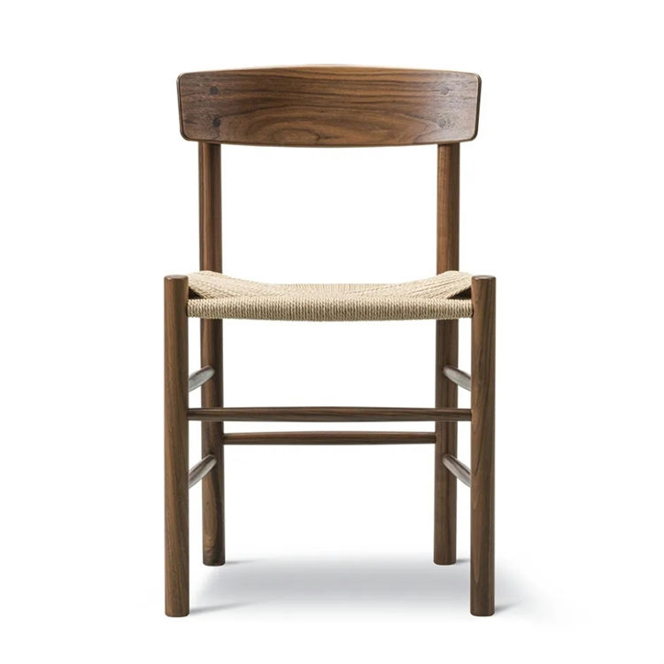 Fredericia Furniture J39 Folkestolen Spisebordsstol Walnut Oil/Natural Paper Cord