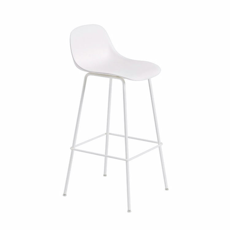 Muuto Fiber Barstol Stål Hvid Ryglæn | Muuto Variant: 75 cm