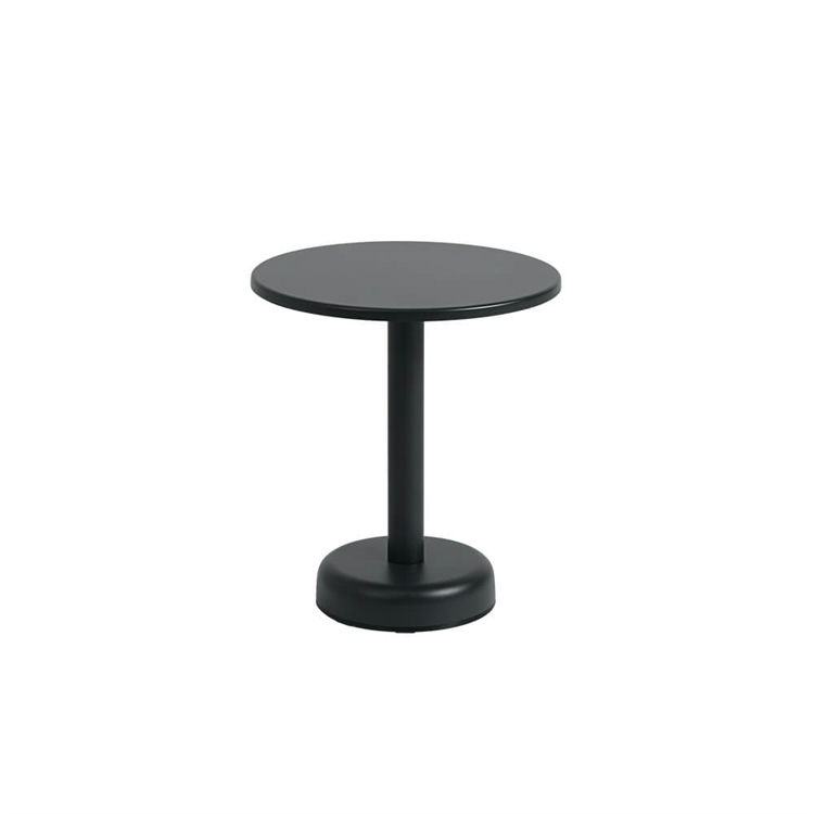 Muuto Linear Steel Cafe Havebord - Anthracite Black Ø42, H47