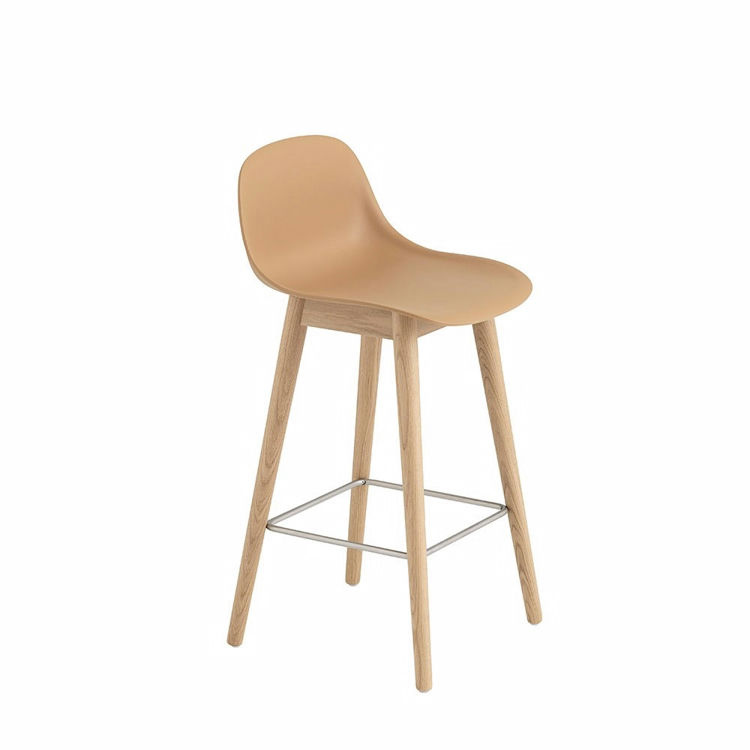 Muuto Fiber Barstol Træ Ochre Ryglæn | Muuto Variant: 65 cm