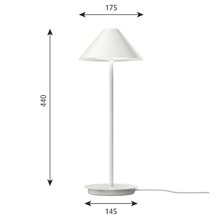 Louis Poulsen Keglen Bordlampe 8.5W LED 2700-2000K Fod White