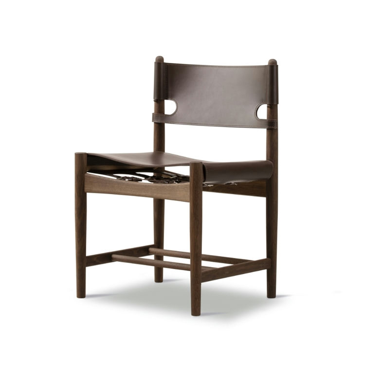 Fredericia Furniture Den Spanske Spisebordsstol 3227 Leather Dark Brown / Smoked Oak Oiled