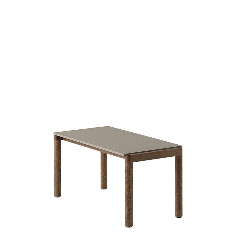 Muuto Couple Coffee Table 40X84 I Wavy - Lyseblå/Eg Taupe/Dark Oiled Oak