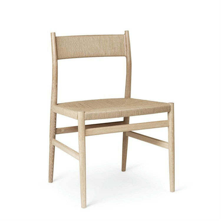 Brdr. Krüger Arv Spisebordsstol White Oiled Oak Weaved Backrest