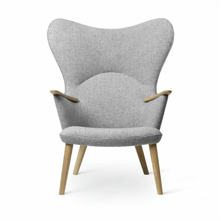 Carl Hansen & Søn CH78 Mama Bear Loungestol Olieret Egetræ Hallingdal 130 (Grå)