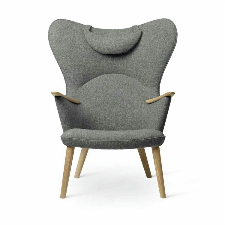 Carl Hansen & Søn CH78 Mama Bear Loungestol Olieret Egetræ Fiord 151 (Lysegrå)