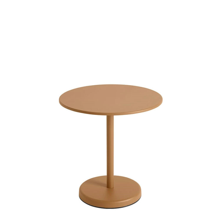 Muuto Cafe Havebord Linear Steel Burnt Orange Ø70 cm