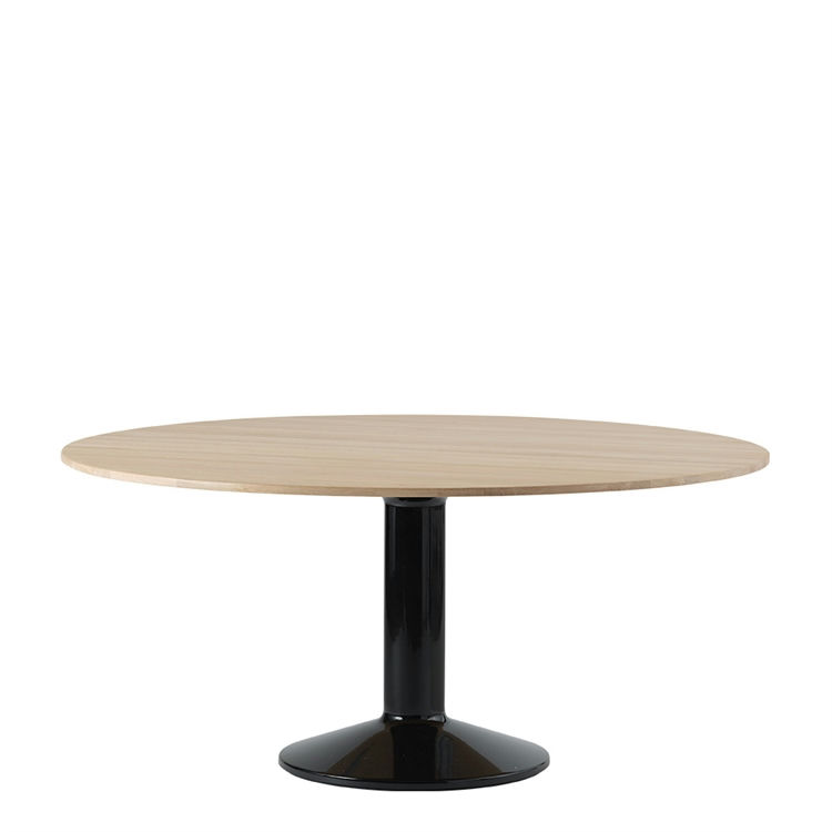 Muuto Midst Bord Ø160 - Sort Linoleum Oiled Oak - Black