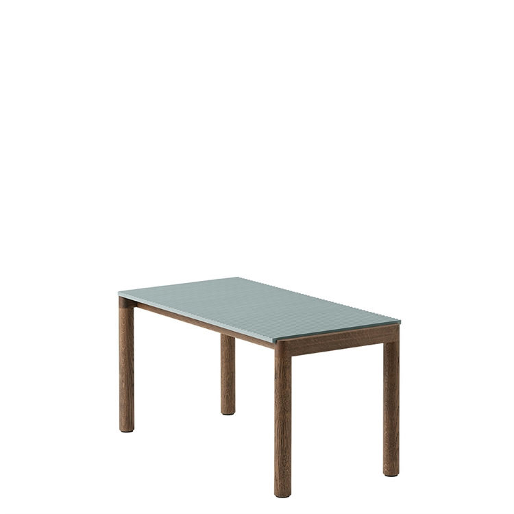 Muuto Couple Coffee Table 40X84 I Wavy - Lyseblå/Eg Pale Blue/Dark Oiled Oak