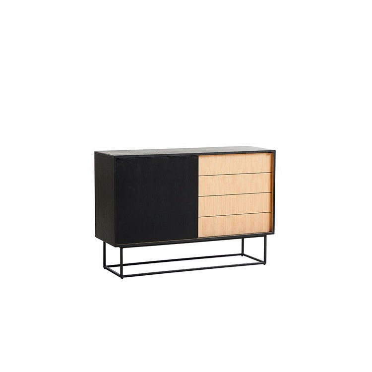 Woud Virka High Sideboard Black Oak/Oak