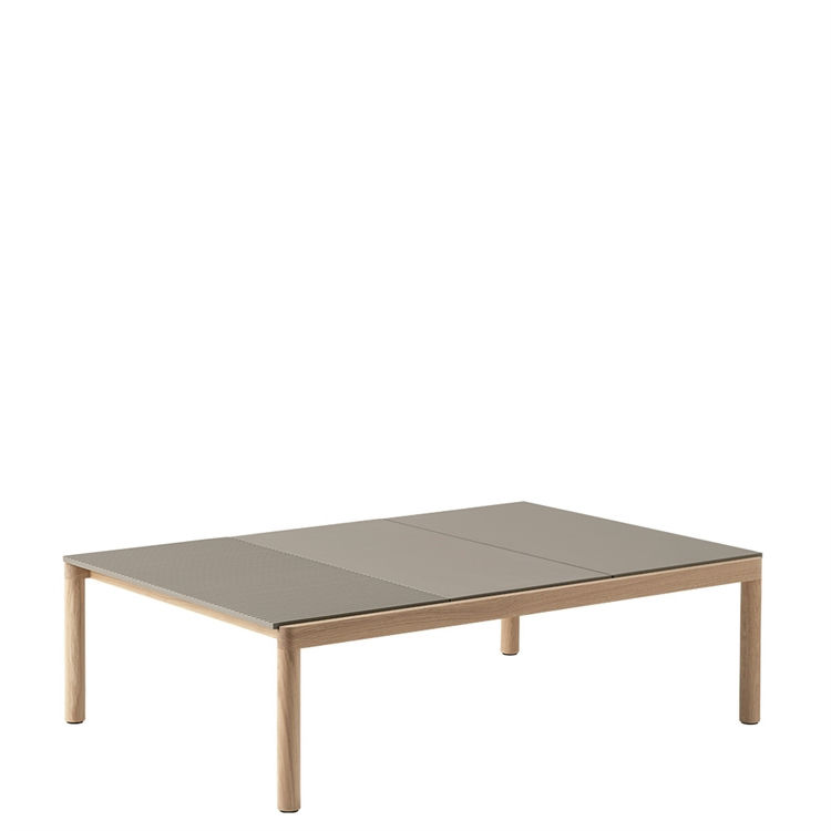 Muuto Couple Coffee Table 3 Plain 84.5 x 120 - Lys Blå/Mørk Eg Taupe/Oak