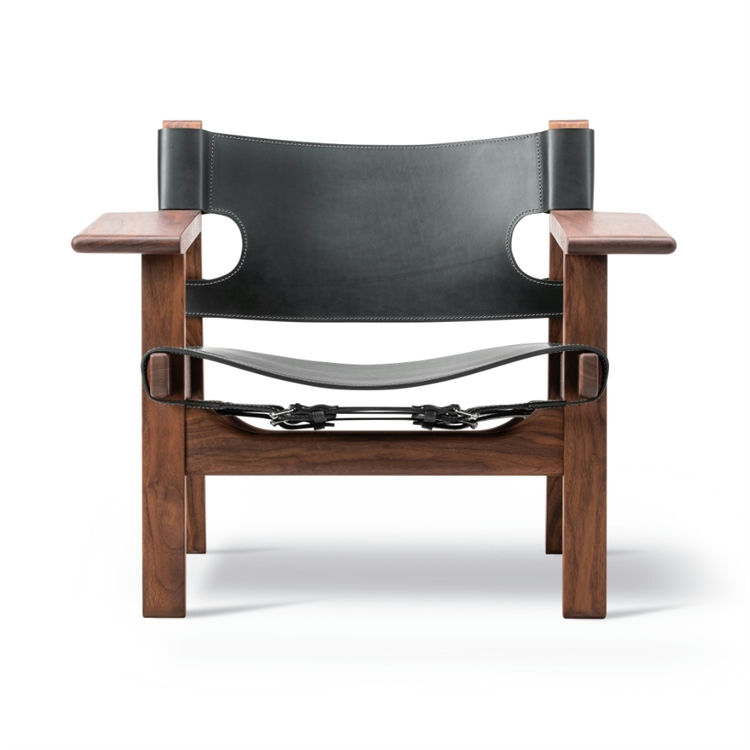 Fredericia Furniture Den Spanske Stol BM 2226 Leather Black/Walnut Oiled