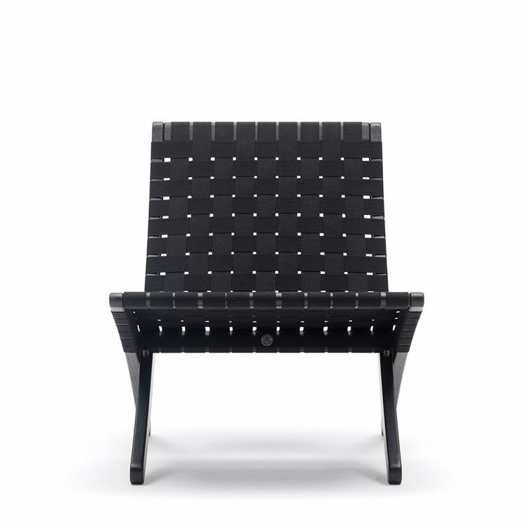 Carl Hansen & Søn MG501 Cuba Stol Sortmalet Eg/Sort Bomuldsflet