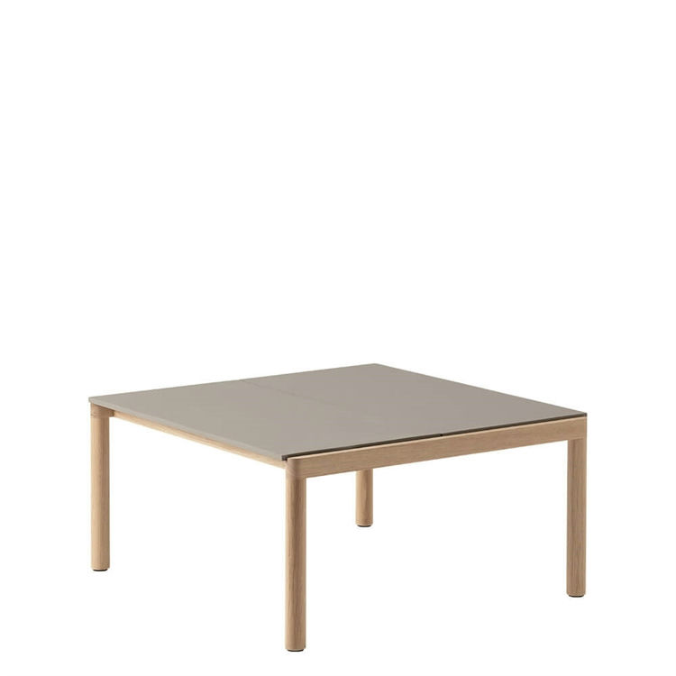 Muuto Couple Coffee Table Plain 80 X 84 - Taupe/Mørk Olieret Eg Taupe/Oak