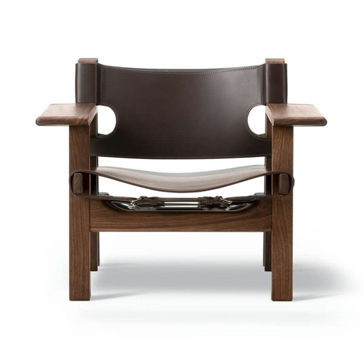 Fredericia Furniture Den Spanske Stol BM 2226 Leather Dark Brown/Walnut Oiled