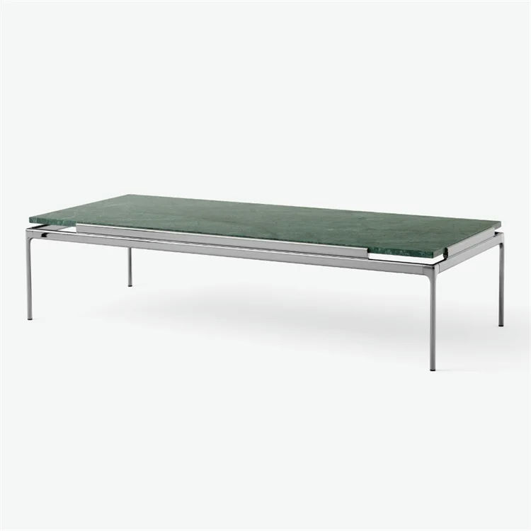 Andtradition Sett LN11-LN13 Sofa- & Sidebord Dark chrome frame w. Verde Guatemala marble top LN12 Bord