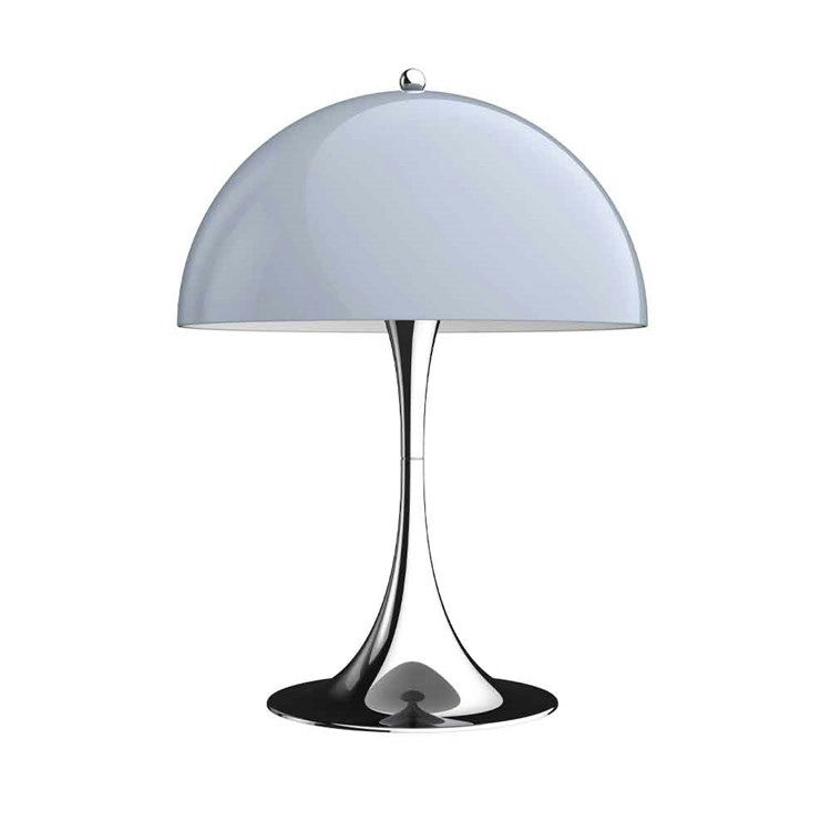 Louis Poulsen Panthella 320 Bordlampe Chrome & Blue Grey Opal