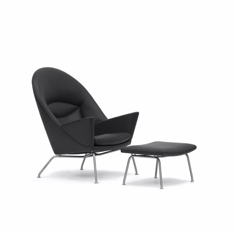 Carl Hansen & Søn CH468 Wegner Oculus Chair - Sort Læder