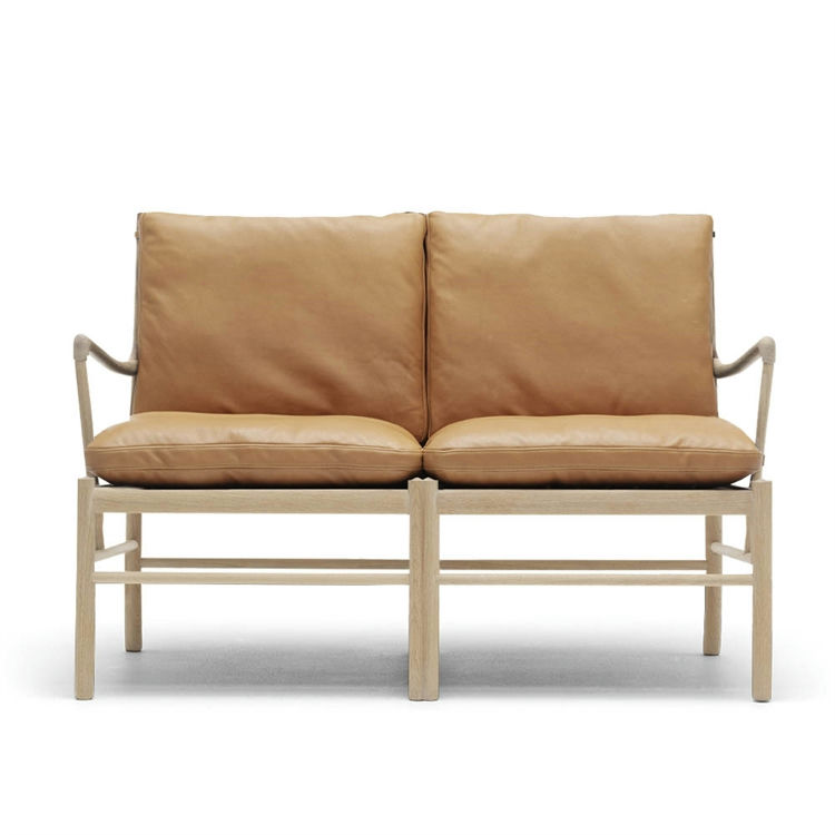 Carl Hansen & Søn OW149-2 Colonial Sofa Hvidolieret Eg/Cognac (Sif 95)