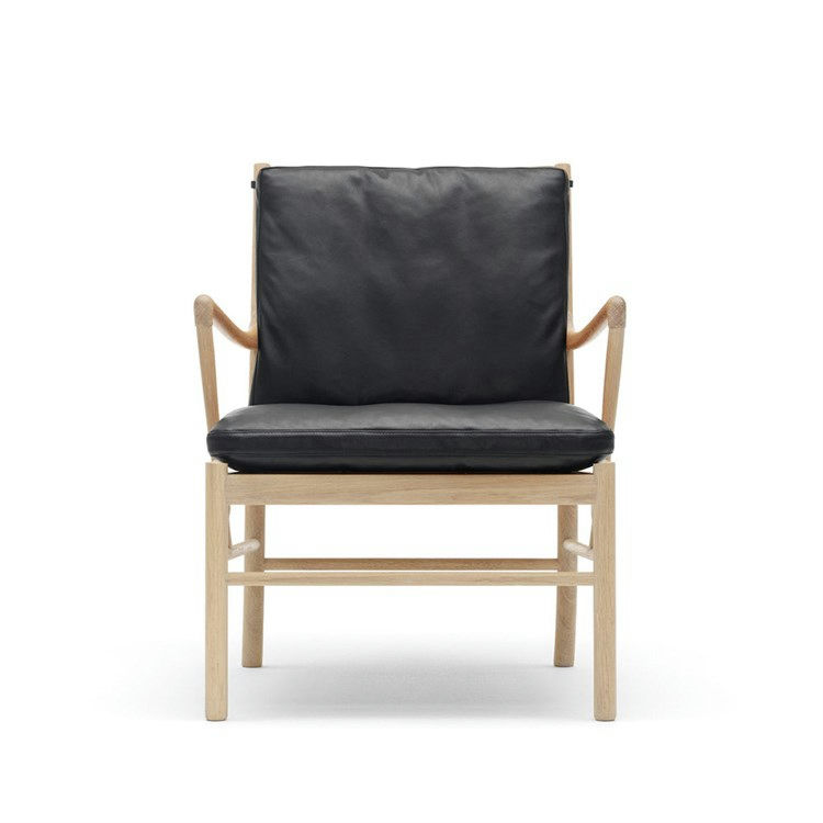 Carl Hansen & Søn Ow149 Colonial Stol Læder Sæbebehandlet Eg Thor 301 (Sort)