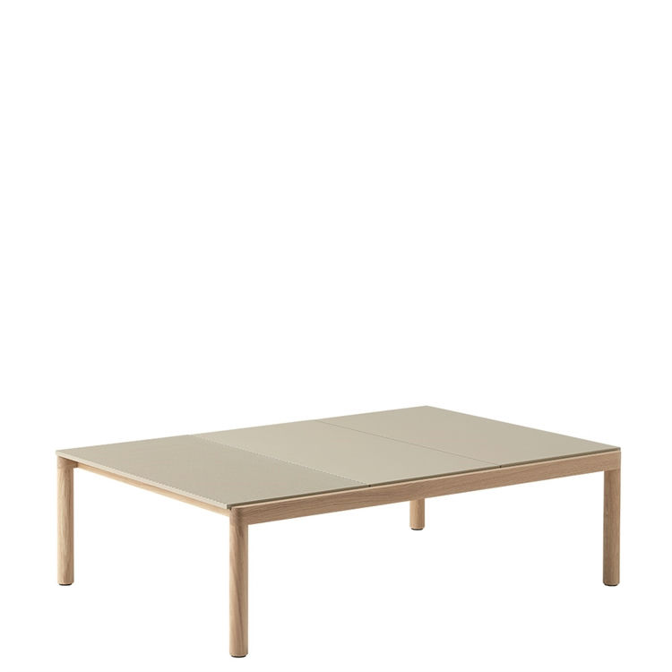 Muuto Couple Coffee Table 3 Plain 84.5 x 120 - Lys Blå/Mørk Eg Sand/Oak