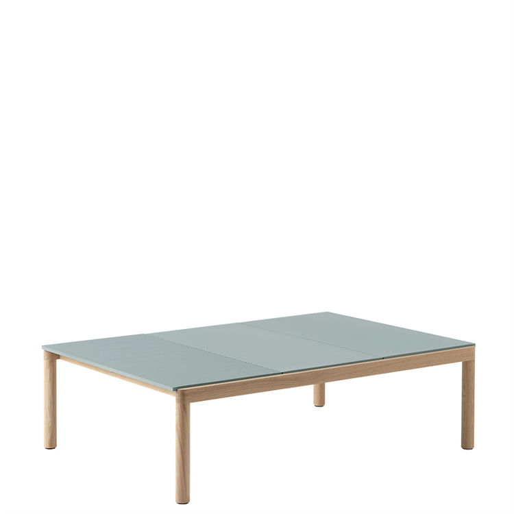 Muuto Couple Coffee Table 3 Plain 84.5 x 120 - Lys Blå/Mørk Eg Pale Blue/Oak