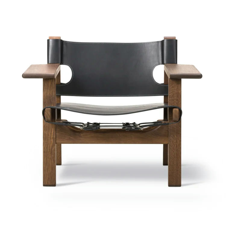 Fredericia Furniture Den Spanske Stol BM 2226 Leather Black/Smoked Oak Oiled