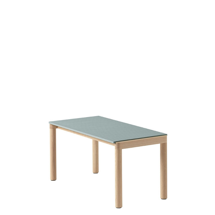 Muuto Couple Coffee Table 40X84 I Wavy - Lyseblå/Eg Pale Blue/Oak