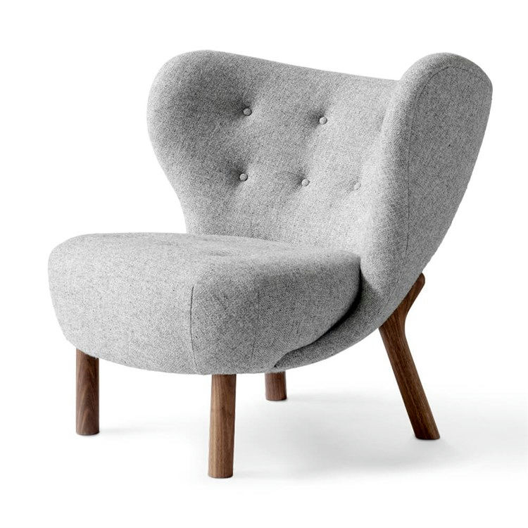 Andtradition Little Petra Loungestol VB1 Oiled Walnut/Hallingdal 130 (Light Grey)