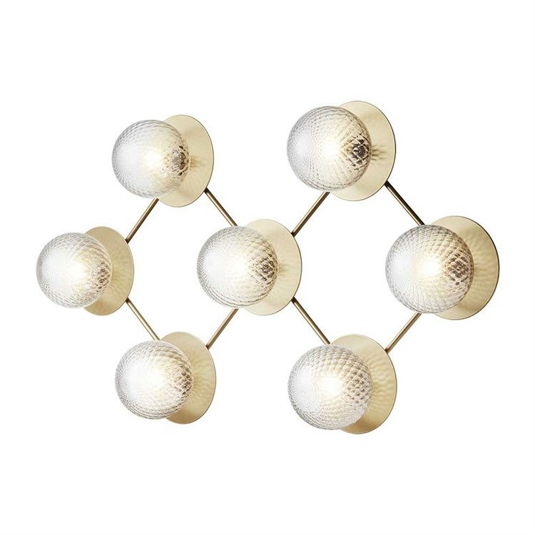 Nuura Liila 7 Væg-/Loftlampe Nordic Gold/Optic Clear